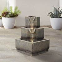 3-Tiered Garden Water Fountain with LED Lights