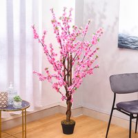 150CM Height Artificial Plants Peach Blossom Tree with Pot