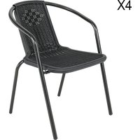2/4Pcs Garden Dining Chairs with Square Table