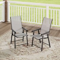 2/4Pcs Black/Brown Chairs and Rectangular Outdoor Dining Table