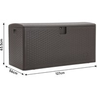 127CMx56CM Wide Lockable Waterproof Rattan Outdoor Storage Box