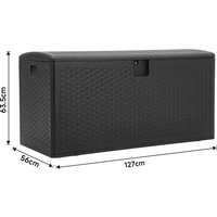 127CMx56CM Wide Lockable Waterproof Rattan Outdoor Storage Box
