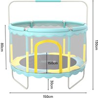 130CM Height Outdoor Kids Trampoline with Balance Bar and Safety Net