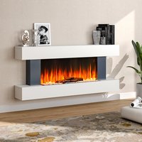 Wall Mounted/Freestanding Electric Fireplace with Mantel