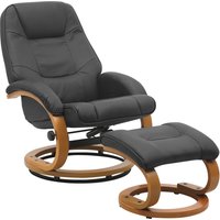 Walnut color/Black Brown/Grey/Ergonomic Executive Office Reclining Chair with Footstool