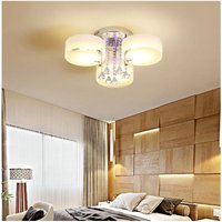 3/5 heads lights of Modern Round Acrylic LED Semi Flush Mount with Crystal Accent