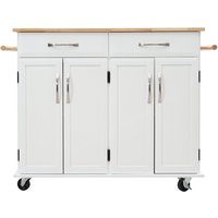 White/Black Large Catering Trolley Cart with Drawers and Cabinets