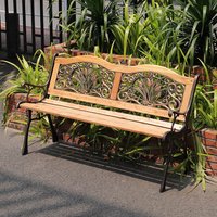 125CM Wide Bronze-Coated Metal Outdoor Bench