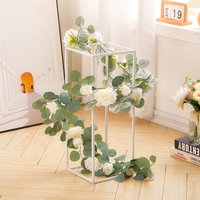 185cm Artificial Rose Eucalyptus Garland Vine Wall Hanging Wedding Arch Door Decor