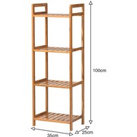 Tiered Bamboo Wood Book Storage Shelf