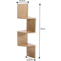 Tiered Wooden Floating Corner Shelf