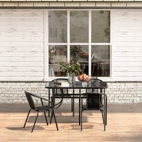 4/6 Chairs with Rectangular Table Garden Dining Set
