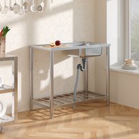 201 Stainless Steel Commercial Sink with Drainboard