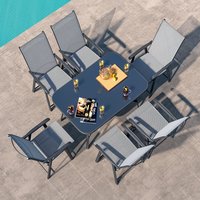 4/6 Chairs with Rectangular Table Garden Dining Set