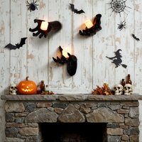 3 Pack Wall-Mounted Creepy Reaching Hands with LED Candles Halloween Decors