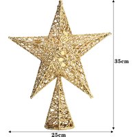 Wrought Iron Christmas Tree Topper Star Ornament Home Decor