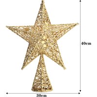 Wrought Iron Christmas Tree Topper Star Ornament Home Decor